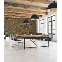 Wall mural industrial craft in loft style for coworking design 310 cm x 280 cm Leather