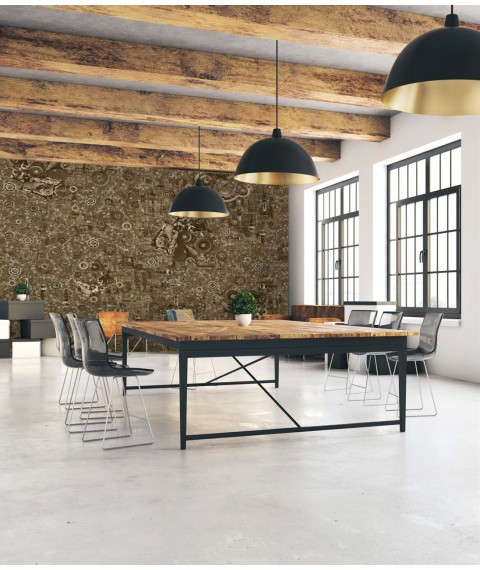 Industrial kraft wallpaper loft design for coworking designer Dimense print 465 cm x 280 cm