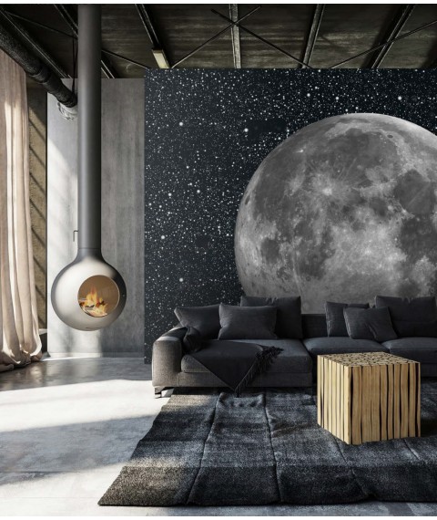 5D Design Wandbild Full Moon Moon Futuristic Style f?r Home Office 155 cm x 250 cm