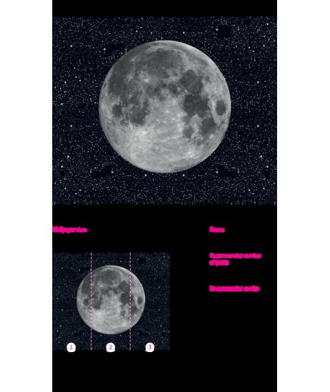 5D фотообои Луна Moon в стиле футуризма дизайнерские для дома, офиса 250 см х 155 см