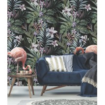 Designer relief photo wallpaper for children Jungle Flamingo Flamingo Jungle 150 cm x 150 cm