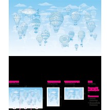 3D-Designer-Wandbilder f?r das Kinderzimmer Luftballons und Aerostaten 155 cm x 250 cm
