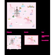 Children's photo wallpaper for girls with 3D in the nursery Princess Princess Castle 250 cm x 150 cm