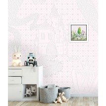 Embossed non-woven wallpaper in the nursery for a girl Princess Frog Princess and Frog 306 cm x 280 cm