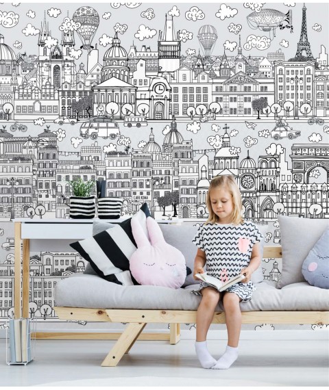 Designer wallpaper for the children's room City of children Kid City 110 cm x 150 cm
