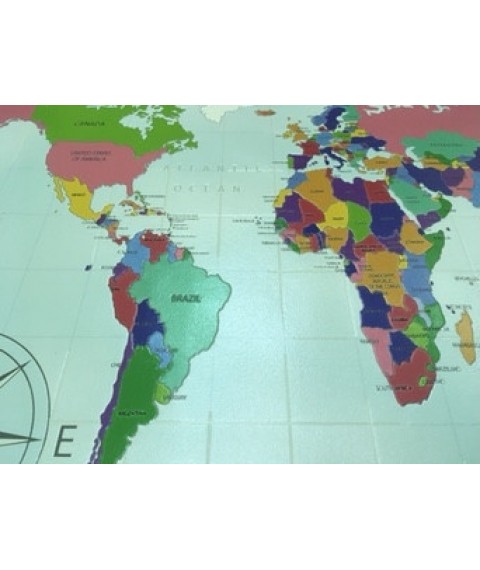 World map wallpaper on the wall in the office of the head 150 cm x 100 cm