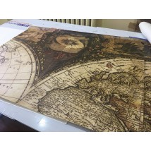 World map large element from the central part of the Columbian map 150 cm x 116 cm
