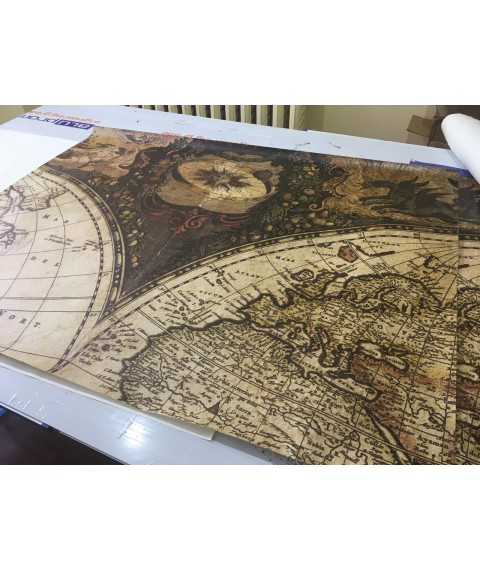 World map large element from the central part of the Columbian map 150 cm x 116 cm