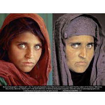 Картины на холсте печать портрет панно дизайнерское Афганская Мона Лиза Шарбат Гула 70 см х 90 см