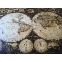 Sale Markdown Discount World map leather world map Old map look leather 150 cm x 116 cm