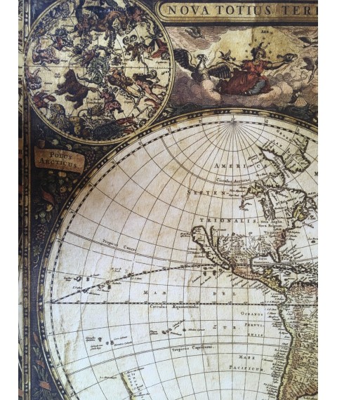 Распродажа Уценка Скидка Карта мира кожа мировая карта Old map look leather 150 см х 116 см