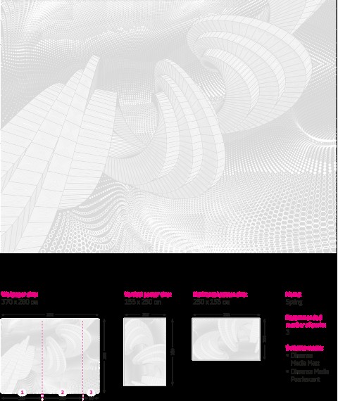 Design-Vliestapete zum Bemalen mit 3D-Volumen Dimense Deco Spring 370 cm x 280 cm