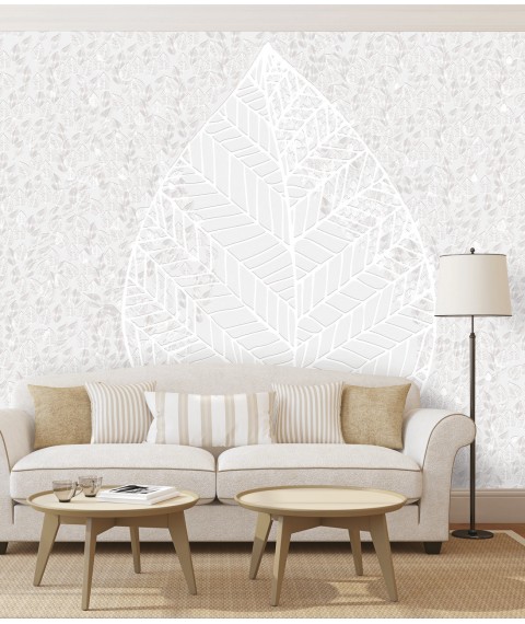 Wallpaper clean sheet for painting 3D Leaf structure 155 cm x 250 cm