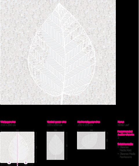Wallpaper clean sheet for painting 3D Leaf structure 155 cm x 250 cm