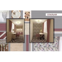 Designer-Paneel im Schlafzimmer Pastellblumen im Retro-Stil 465 cm x 280 cm