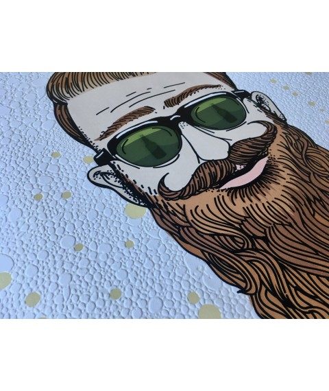 Malen auf Leinwand Druck nach Zahlen Nr. 5 Fototafel Design Hipster B?rtiger Mann Biermann 60 cm x 60 cm