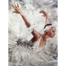 Картина маслом на холсте балерина рисунок по номерам №7 панно дизайнерское Ballerina Dimense 80 см х 80 см