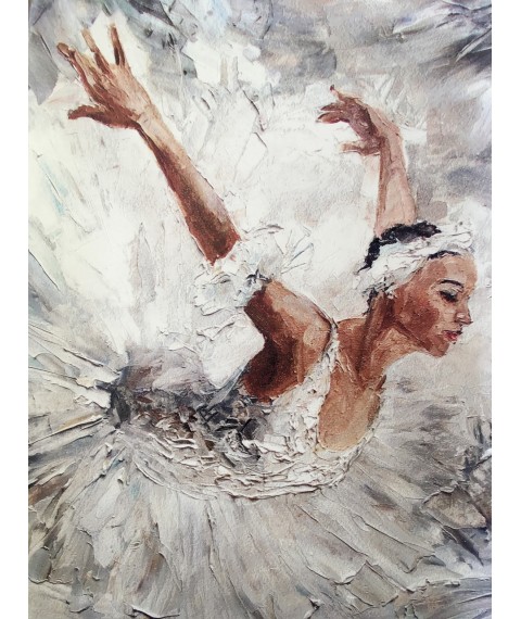 Картина маслом на холсте балерина рисунок печать по номерам №7 панно дизайнерское Ballerina 80 см х 80 см