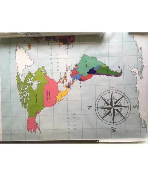 Sale Markdown Map of North and South America Wallpaper Wall 90cm x 155cm
