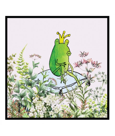 On canvas painting print drawing by numbers №13 designer panel Princess Frog 50 cm x 50 cm