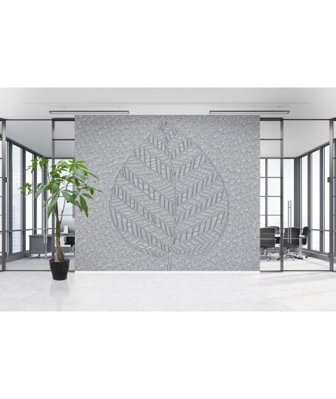 Non-woven wallpaper clean paintable sheet 3D Leaf structure 250 cm x 155 cm