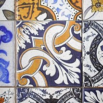 Винтажные обои плитка на стену в кухню Portuguese Vintage Tiles 155 см х 250 см