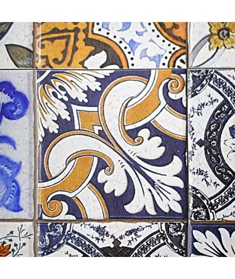 Дизайнерские арт обои на кухню имитация плитки Portuguese Vintage Tiles 250 см х 155 см
