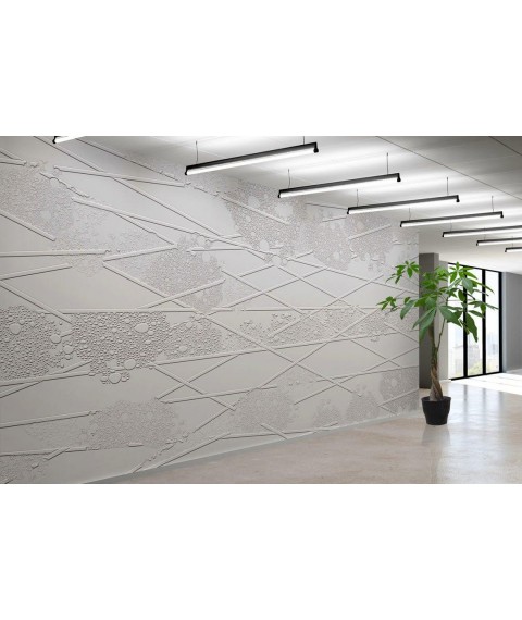 Non-woven wallpaper for painting the hall with a fireplace Bubbles structure 250 cm x 155 cm