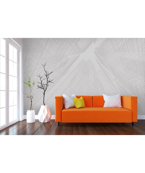 Flizelinovy ​​tapestries 3D for painting in hitech style loft City structure 310 cm x 280 cm