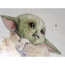 Poster The Mandalorian Yoda Baby Baby Yoda an der Wand 70 cm x 90 cm