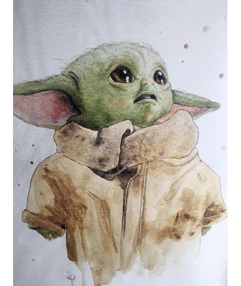 Poster The Mandalorian Yoda Baby Baby Yoda an der Wand 70 cm x 90 cm