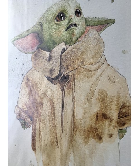 Poster The Mandalorian Yoda Baby Baby Yoda an der Wand 70 cm x 90 cm