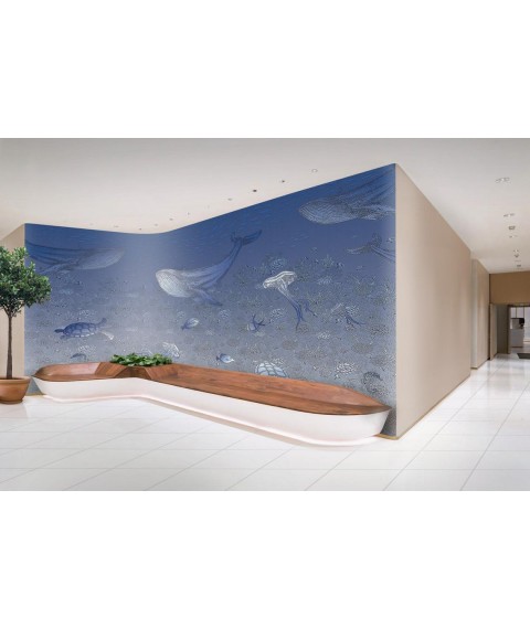 Photo of the tapestry in the nursery Life in the ocean Sea Life 155 cm x 250 cm