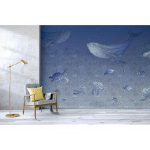 Children's photo wallpaper Sea Ocean Sea Life Dimense print 400 cm x 280 cm Leather