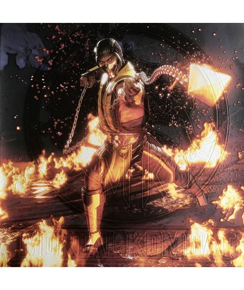 Poster Scorpion Mortal Kombat Geschenk f?r Gamer Designer PrintHouse 50 cm x 50 cm