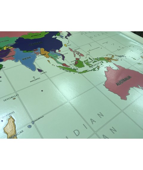 World map posters on the wall in the head office 150 cm x 100 cm