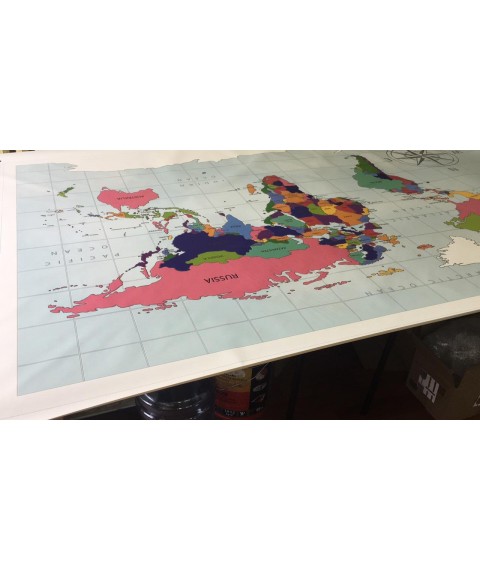 Постеры карта мира на стену в кабинет руководителя Dimense 150 см х 100 см
