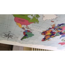 Poster an der Wandkarte Weltkarte geographische Dimense PrintHouse 100 cm x 80 cm