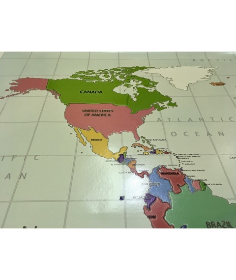 Wall posters map world map geographic PrintHouse 100 cm x 80 cm