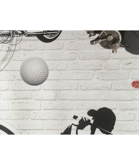 Embossed brick wallpaper in Loft interior PrintHouse 155 cm x 250 cm