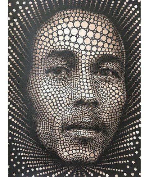 Артплакат портрет Боб Марли Bob Marley дизайнерский Бенжамин Хайне 70 см х 90 см