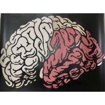 Poster brain head embossed design Brain 90 cm x 70 cm