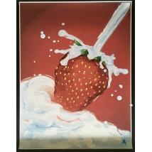 Poster Erdbeer Creme Creme & Erdbeer Designer gepr?gt 70 cm x 90 cm