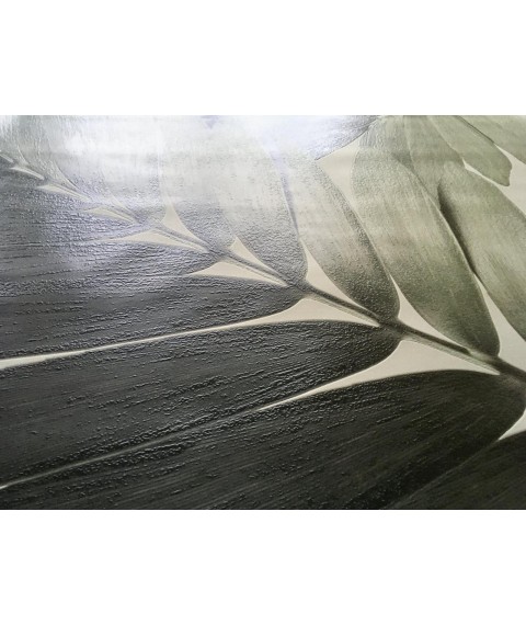 Embossed wallpaper in the living room palm leaves Zamia Palm Zamia Furfuracea Mexican Cycad 250 cm x 155 cm