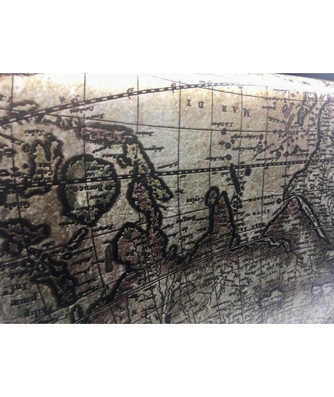 Textured 3D world map of the time of Columbus 116 cm x 150 cm