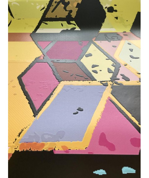 Designtafel im Pop Art Stil Abstrakte Geometrie 250 cm x 155 cm