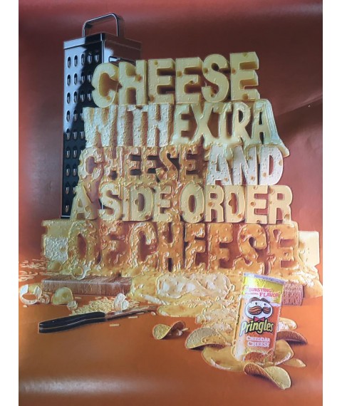 Постер рекламный Pringles дизайнерский рельефный 70 см х 90 см