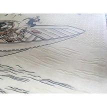 Poster Japanische Schriftrolle basierend auf Ukiyo-e Shubun Tensho Sesshu Sansui Chokan Design Relief 90 cm x 70 cm