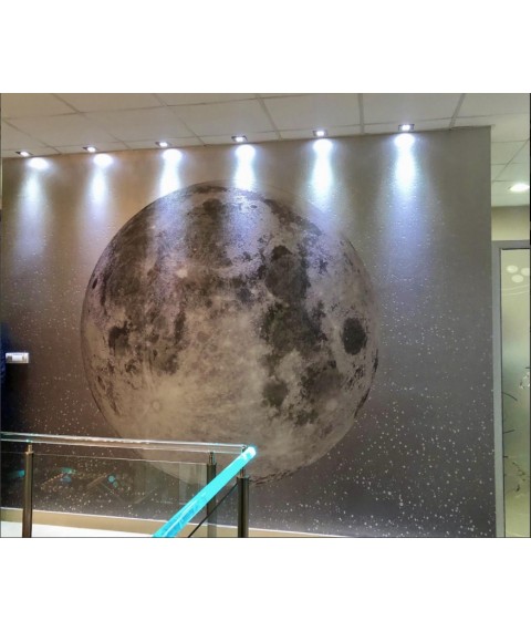Design panel Moon in the style of futurism for home, office 250 cm x 155 cm