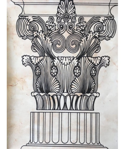 Постер капитель колонны Коринфского ордера дизайнерский рельефный 70 см х 90 см